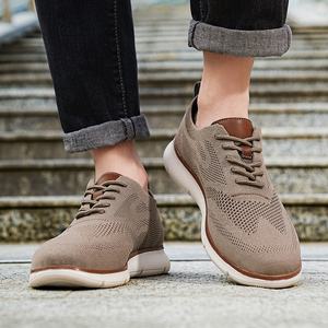 Zapatillas de deporte Oxfords para hombre, talla grande 40-48 personalizada, zapatos planos de punto de malla Breeze con cordones, ligeros, informales, para caminar, verano e invierno - Product Image 3