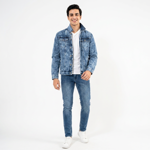 Meilleure vente du fabricant Veste en jean pour hommes Modèle d'hiver unique de style High Street avec services ODM Matériau de qualité supérieure - Product Image 1