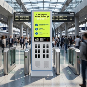 Station <span class=keywords><strong>de</strong></span> <span class=keywords><strong>location</strong></span> <span class=keywords><strong>de</strong></span> batteries externes partagées commerciales avec paiement par contact, code QR et <span class=keywords><strong>lecteur</strong></span> <span class=keywords><strong>de</strong></span> <span class=keywords><strong>carte</strong></span> <span class=keywords><strong>de</strong></span> crédit - Product Image 1