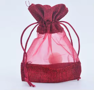 Sacs à cordon portables, mini pochettes en organza pour bijoux, bonbons, fruits, motif tendance, type lettre - Product Image 1