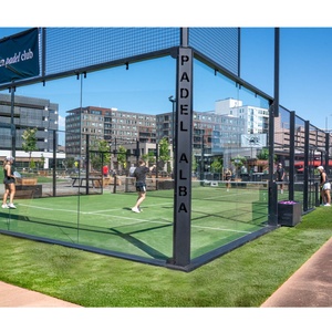 <span class=keywords><strong>Cancha</strong></span> de Pádel Personalizada Popular con Paredes Panorámicas de Vidrio, Certificado CE, para Interiores y Exteriores - Product Image 3