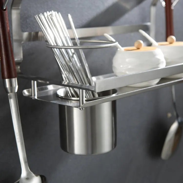 Кухонный органайзер, стеллаж для хранения sus304, нержавеющая сталь, серебристый, настенный, для дома, отеля, кухни