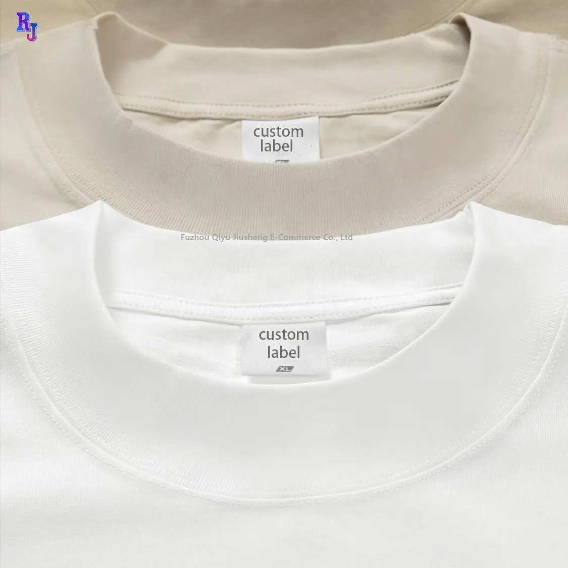 カスタム最高グレードのBoxy260gsm綿100% モックネックTシャツ印刷ヘビー特大TシャツメンズホワイトブランクプレーンTシャツ