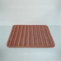 Set de table rectangulaire en rotin PP rose tressé, écologique, réutilisable, imperméable, léger, facile à nettoyer, pour la maison et les restaurants