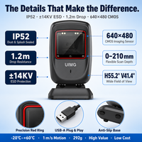 UIMG FS30 Scanner de codes-barres omnidirectionnel de bureau économique 1D 2D USB pour pharmacie et paiement mobile