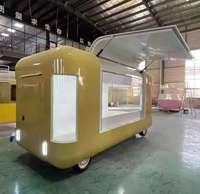 Remorque alimentaire mobile personnalisée en fibre de verre/aluminium, design résistant à la rouille, pour café, glaces, burgers, hot-dogs et desserts en centre-ville