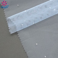 En gros 100% Polyester Dense Léger Diamant Maille Petite Perle Ronde Tulle Maille Tricoté Tissu pour Satin Casual Voile Robe