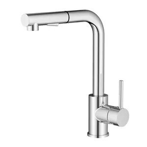 Modern Flexible Pull Out Faucet Hot Cold Water Kitchen FaucetとPull Down Sprayer Kitchen Stainless Steel