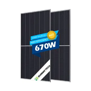 Pannello solare 400W 450W 500W pannello solare trasparente vetro 550W 600W 700W 1000W Mono pannello solare a mezza cella che fa macchina