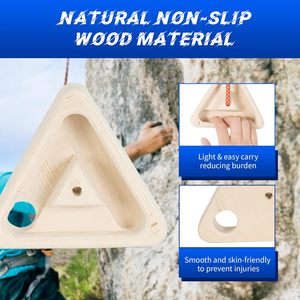Triangle d'escalade en bois, planche d'entraînement écologique en hêtre, renforceur de préhension, exercice pour les avant-bras, pour sports d'intérieur et parcs - Product Image 6