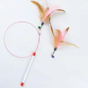 Cat Toys Classic Funny Stick Wire Feather Resistant To Bite Funny Cat Stick