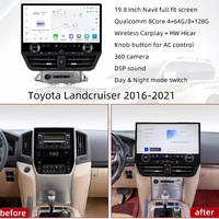 19,8 Zoll Android Autoradio DVD-Player für Toyota Land Cruiser 2016-2021 Auto GPS-Navigation Kabelloses Carplay Bluetooth WLAN