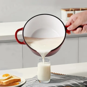 Ensemble de casseroles et poêles <span class=keywords><strong>en</strong></span> <span class=keywords><strong>fonte</strong></span> émaillée mignonnes, 15 cm, poêle multifonction pour frire, faire bouillir, cuire au four, couleurs assorties - Product Image 5