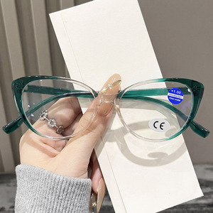 New Cat's Eye Anti-blue Full-Rim <strong>Glasses</strong> Women's European American Fashion Cat-<strong>shaped</strong> Frame for Unisex Square <strong>Face</strong> Lightweight - Product Image 3