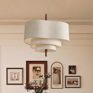 Lustre Antique français pour salle à manger lampes suspendues décoratives lampes suspendues créatives japonaises Wabi Style <span class=keywords><strong>tissu</strong></span> lampes suspendues - Product Image 3