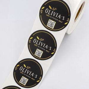 Étiquettes personnalisées en vinyle adhésif imperméable pour produits alimentaires, impression dorée, autocollants ronds avec logo et code QR - Product Image 5