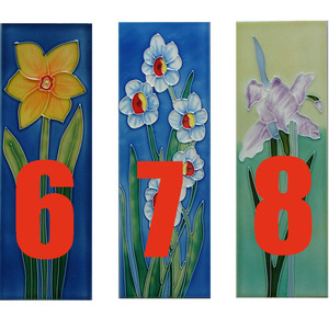 Numéro de <span class=keywords><strong>maison</strong></span> en céramique peinte à la main, personnalisé, peint à la main - Product Image 3