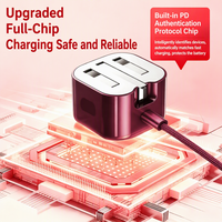 Chargeur rapide 20W PD 3.0 avec prise UK, adaptateur mural USB-C pliable, certifié CE, couleur rouge, pour téléphone, tablette, montre, écouteurs, console de jeu