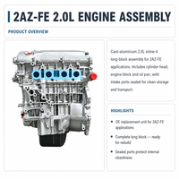 For Toyota 2AZ-FE 2.0L 4-Cylinder Complete Engine Assembly Long Block for for for Auto Replacement