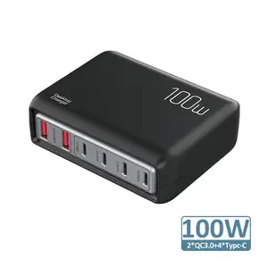 ILEPO 100w Smart Multi-port USB HUB Charging Station Charger For IPhone Xiaomi High Speed QC3.0 Type C PD Charger Phone