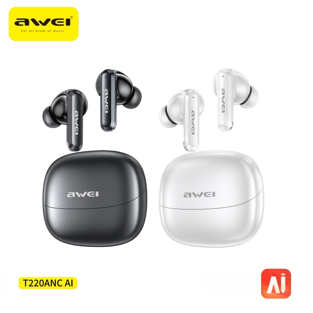 Awei T220 BT TWS Air Bud Wireless Earbuds  In-Ear Headphones with artificial intelligence Translation Light Emitting
