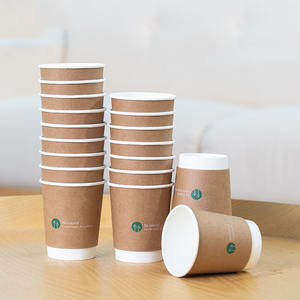 Taza de café de pulpa de bambú biodegradable, con logotipo personalizado impreso, con tapas PLA, mini tazas de papel de Bambú - Product Image 2