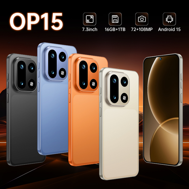 Premium OP15 5G Smart Phone 7.3" Screen Android 15.0 Deca Core 16GB+1TB Factory Direct Price Mobile