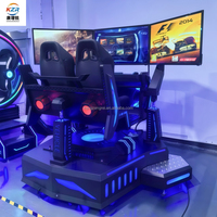 Fabricant de machines de jeu dynamiques pour centre d'expérience de divertissement de simulation de course à six axes et trois écrans en réalité virtuelle