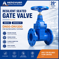 Vanne à opercule assise résiliente BS5163 PN16 en fonte ductile QT450 avec joint EPDM, tige en acier inoxydable et revêtement époxy pour eau potable