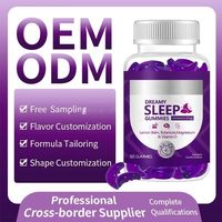 Gummies OEM personnalisées 5mg Mélatonine Sommeil Réparateur Magnésium Vitamine D Mélisse Végétaliennes Aide au Sommeil Nocturne 60 unités Femmes