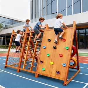 Pont d'équilibre en bois de haute qualité pour enfants, équipement de terrain de jeu extérieur Qiuqian Garden, modèle <span class=keywords><strong>KAILANG</strong></span> KLPP02, capacité de 100 kg - Product Image 1