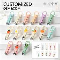 Coffret de Soins des Ongles Pliant Portable et Durable pour Enfants et Étudiants, Motif Dessin Animé Mignon, OEM ODM, Coupe-Ongles et Outils de Pédicure