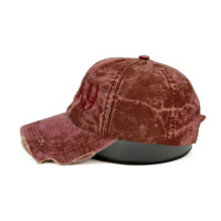Casquettes de baseball non structurées à 6 panneaux Factory Lucky brodées, style vintage usé, streetwear, en coton lavé avec visière coupée