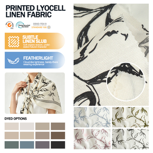Fournisseur en gros de tissus imprimés en lin lyocell écologique pour vêtements masculins - Product Image 1
