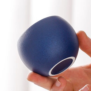 ถ้วยชาเซรามิกสีดำดีไซน์มินิมอลรูปไข่มังกร ขนาดเล็ก สำหรับใช้ส่วนตัว ใช้ในบ้าน สีพื้นเรียบง่าย - Product Image 1