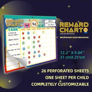 Gráfico de rutina educativa de incentivo magnético personalizado, pegatina de comportamiento para niños, gráfico de recompensa con 26 gráficos de tareas - Product Image 6