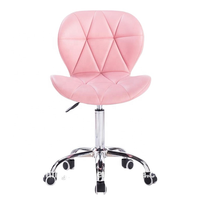 Chaise de bureau exécutive en cuir PU, pivotante et réglable, moderne, pour la maison ou le bureau, blanche et rose, chaise de maquillage