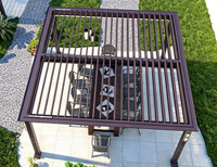 Pergola bioclimatique motorisée en aluminium de qualité supérieure, anti-rouille, à lames orientables, résistante aux intempéries et aux UV, sur mesure pour balcon, avec télécommande