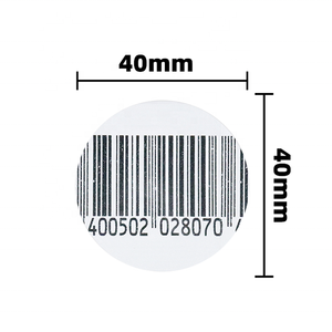 Étiquettes souples antivol EAS RF 82 MHz de 40 mm de diamètre, 1000 pièces, populaires pour la vente en gros, autocollants de sécurité faciles à coller pour supermarchés - Product Image 1