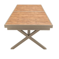 Ensemble de table et chaises de salle à manger extensibles en bois composite pour extérieur, mobilier commercial personnalisable en gros