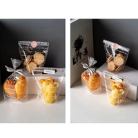Sacs d'emballage alimentaire transparents en plastique épais personnalisés, auto-scellants, pour pain, toasts, snacks, avec fermeture à cordon