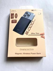 Nouvelle <span class=keywords><strong>batterie</strong></span> externe magnétique sans fil 3-en-1 ultra-mince 0,8 cm 5 000 mAh, épaisseur 8 mm, modèle 2026 - Product Image 6