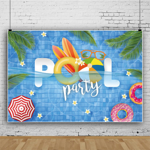 Schwimmbad-Party-Hintergrund Sommer Fotostudio Banner Fotobrain für Kinder Geburtstagsfeier-Dekorationen - Product Image 5