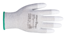 Guante de Seguridad Portwest A198 Antiestático y Transpirable de Malla con Recubrimiento de PU Antideslizante en las Puntas de los Dedos y Puño de Malla, ANSI Talla Grande - Product Image 4