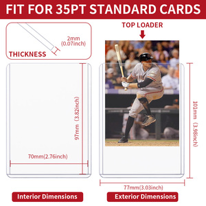 Bustine Protettive Rigide per Carte Collezionabili, <span class=keywords><strong>Toploader</strong></span> in Plastica Dura 3x4 Pollici, Protezioni per Carte da Baseball - Product Image 3