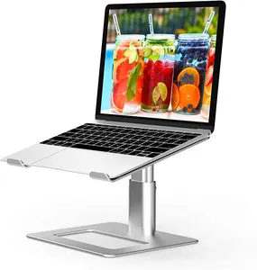 Penyangga Komputer Dapat Diatur Desain Ergonomis, Dudukan Peninggi Laptop Aluminium Ergonomis Cocok dengan MacBook Air Pro