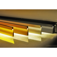Plinthe en métal pour sol, design populaire, encastrée, bande rigide en alliage d'or, bande en aluminium avec LED