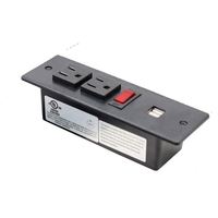 2 prises de courant US 2 chargements USB avec interrupteur œillet de bureau encastré Prise USB Prise de table intégrée dans un meuble