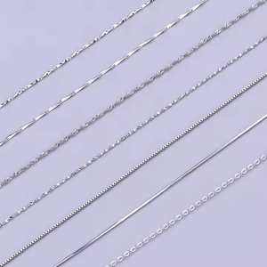 Chaîne personnalisée S925 en argent sterling véritable de 18 pouces, lingot de <span class=keywords><strong>graine</strong></span> avancé, serpent de vague d'eau, boîte de <span class=keywords><strong>gypsophile</strong></span>, chaîne croisée, collier pendentif - Product Image 2