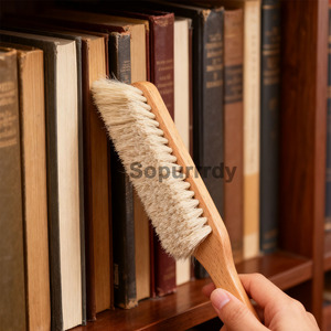 Cepillo de madera maciza con mango largo y suave, antiestático, para crin de caballo, aceite para zapatos y limpieza, con logotipo personalizado - Product Image 6